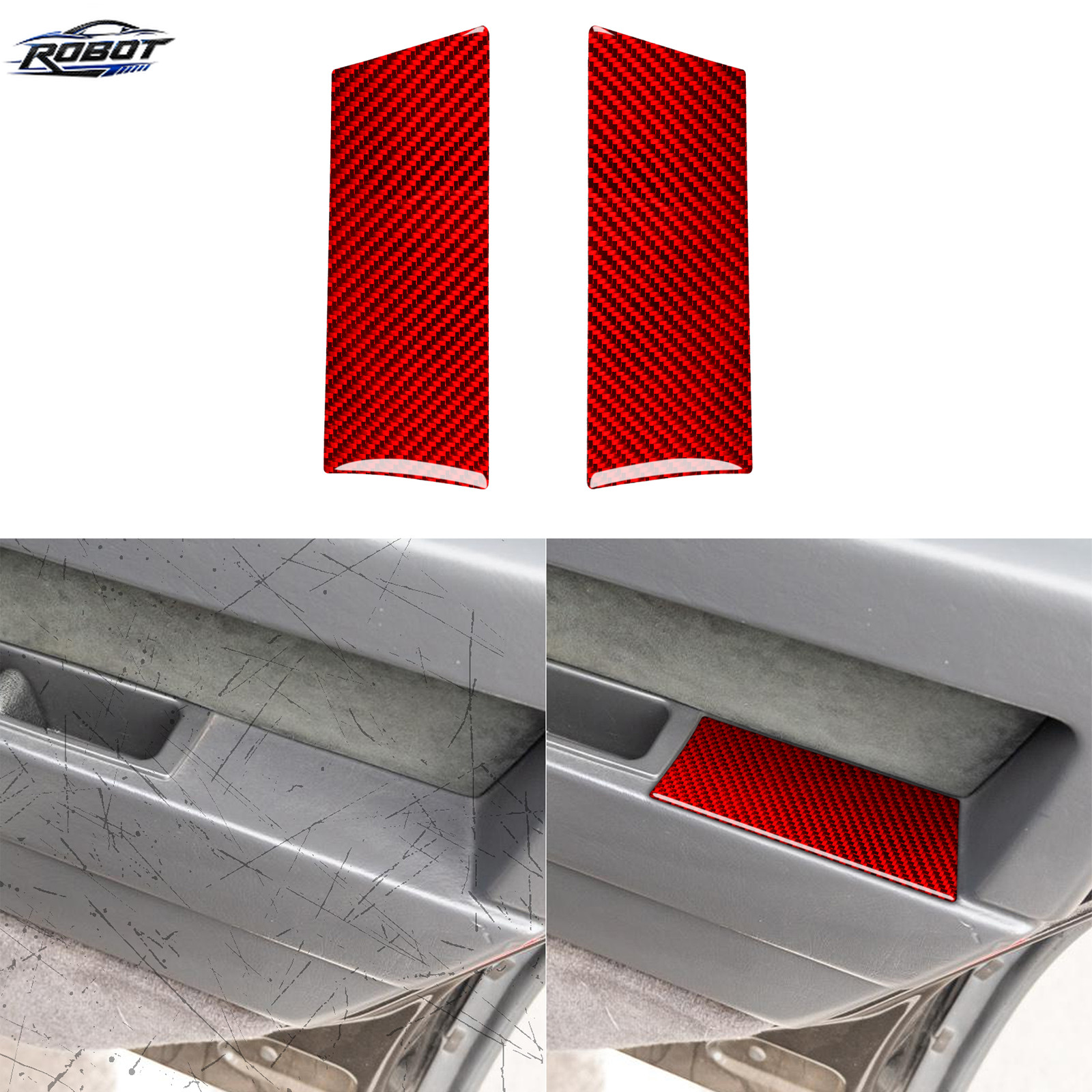 Soft Real Carbon Fiber For Volvo 850 1991-97 Rear Door Armrest Rear Cover Plate