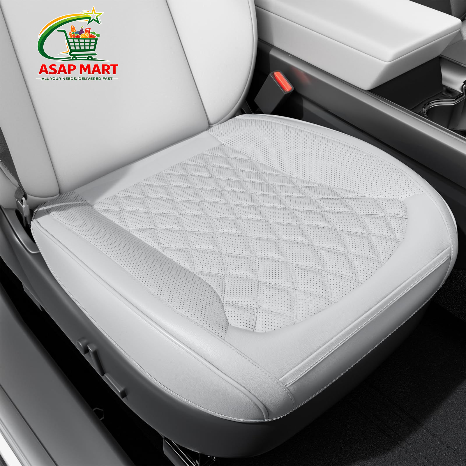 SCDOOCA 2 Pack Front Bottom Car Seat Cover, Luxury Leather 2Pcs, White SCDOOCA 2 Pack Front Bottom Car Seat Cover, Luxury Leather 2Pcs, White