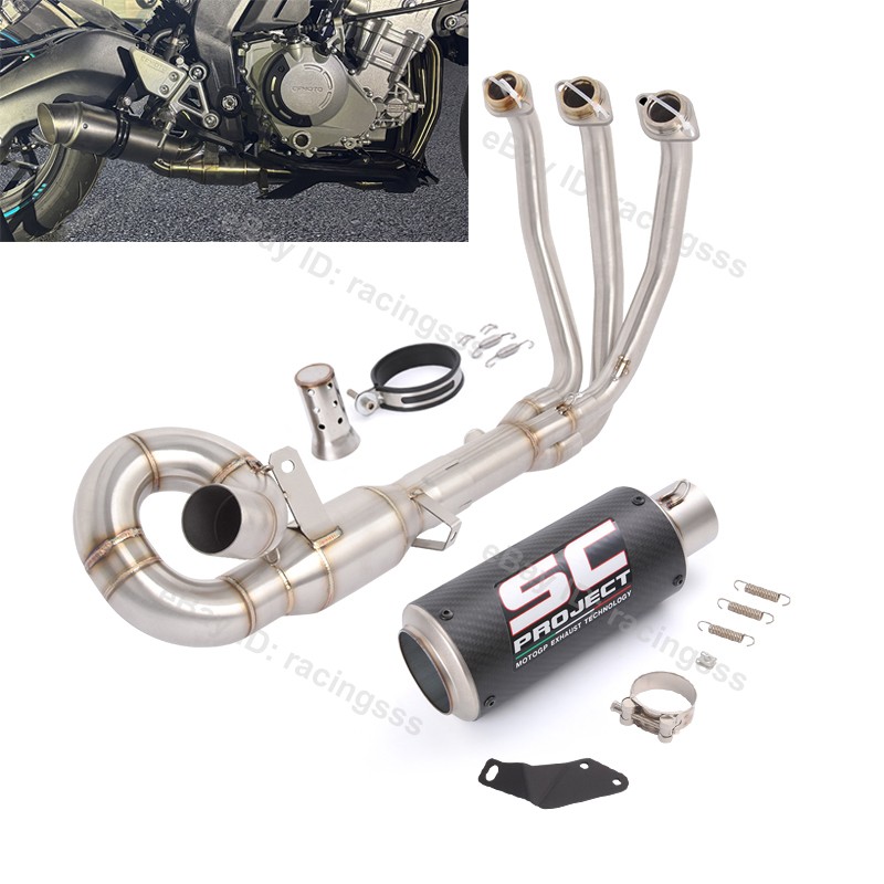 For CF-Moto 675SS 675SR 2024-2026 Full Exhaust System Header Pipe Carbon Muffler