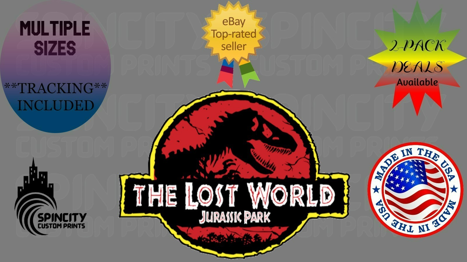 Jurassic Park THE LOST WORLD Vinyl Decal Dinosaur Toolbox Laptop Sticker NEW