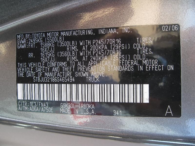 Driver Left Front Window Regulator Manual Fits 00-06 TUNDRA 89448