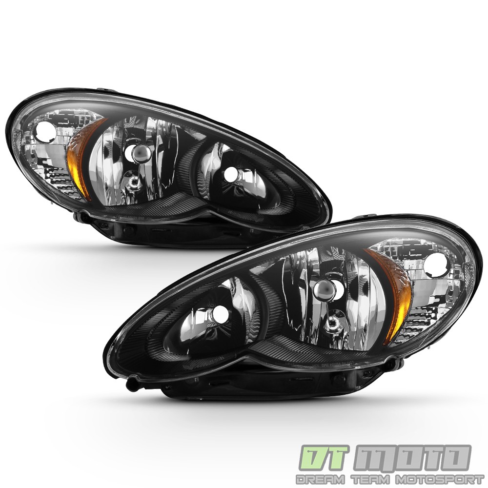 Black 2006-2010 Chrysler PT Cruiser Headlights Headlamps Aftermarket Left+Right Black 2006-2010 Chrysler PT Cruiser Headlights Headlamps Aftermarket Left+Right