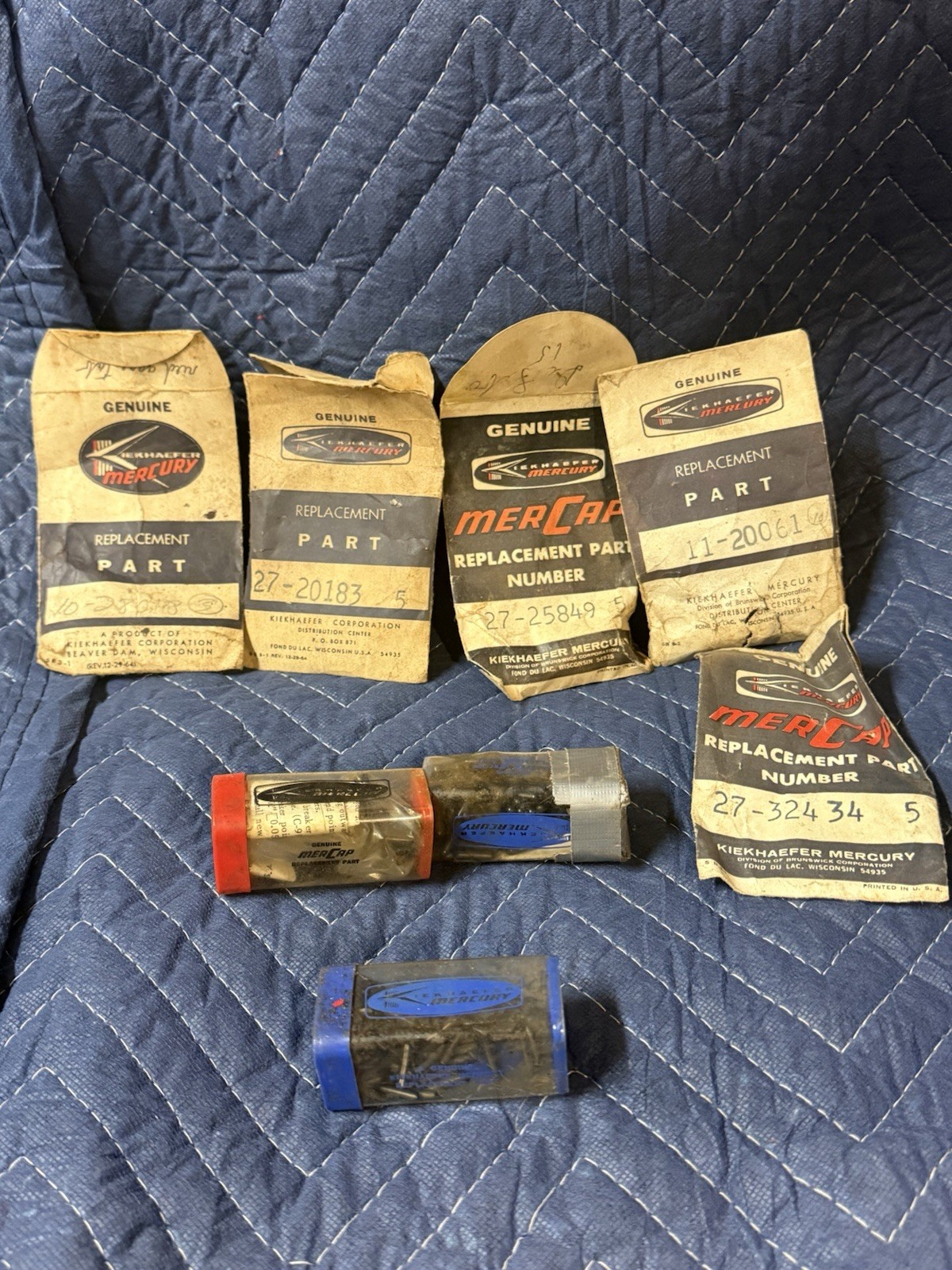Vintage Kiekhaefer Mercury Outboard Boat Parts Nos In Bags
