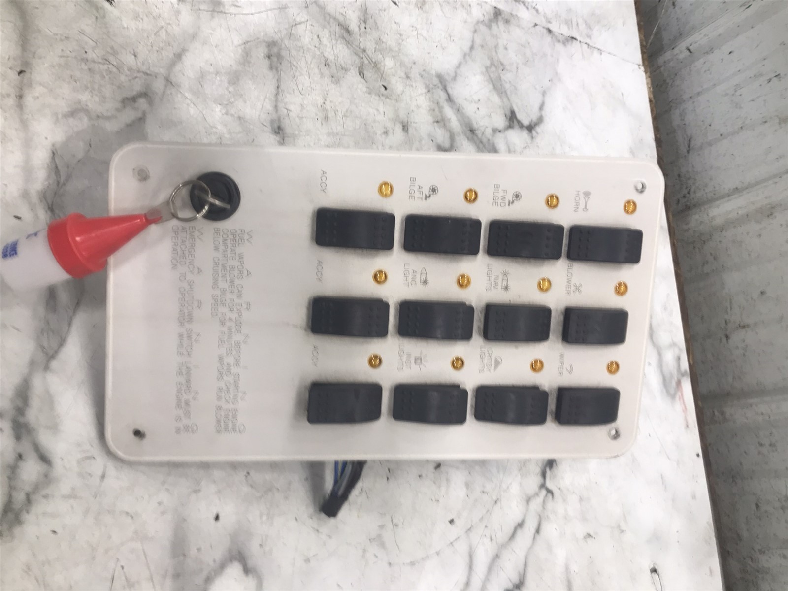 94 Maxum 2400 SCR Boat dash control switch board panel G2U 94 Maxum 2400 SCR Boat dash control switch board panel G2U