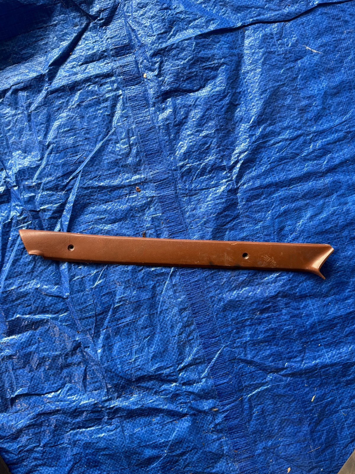 77-78 Datsun 280Z RH passenger a-pillar trim brown/butterscotch/chestnu OEM used