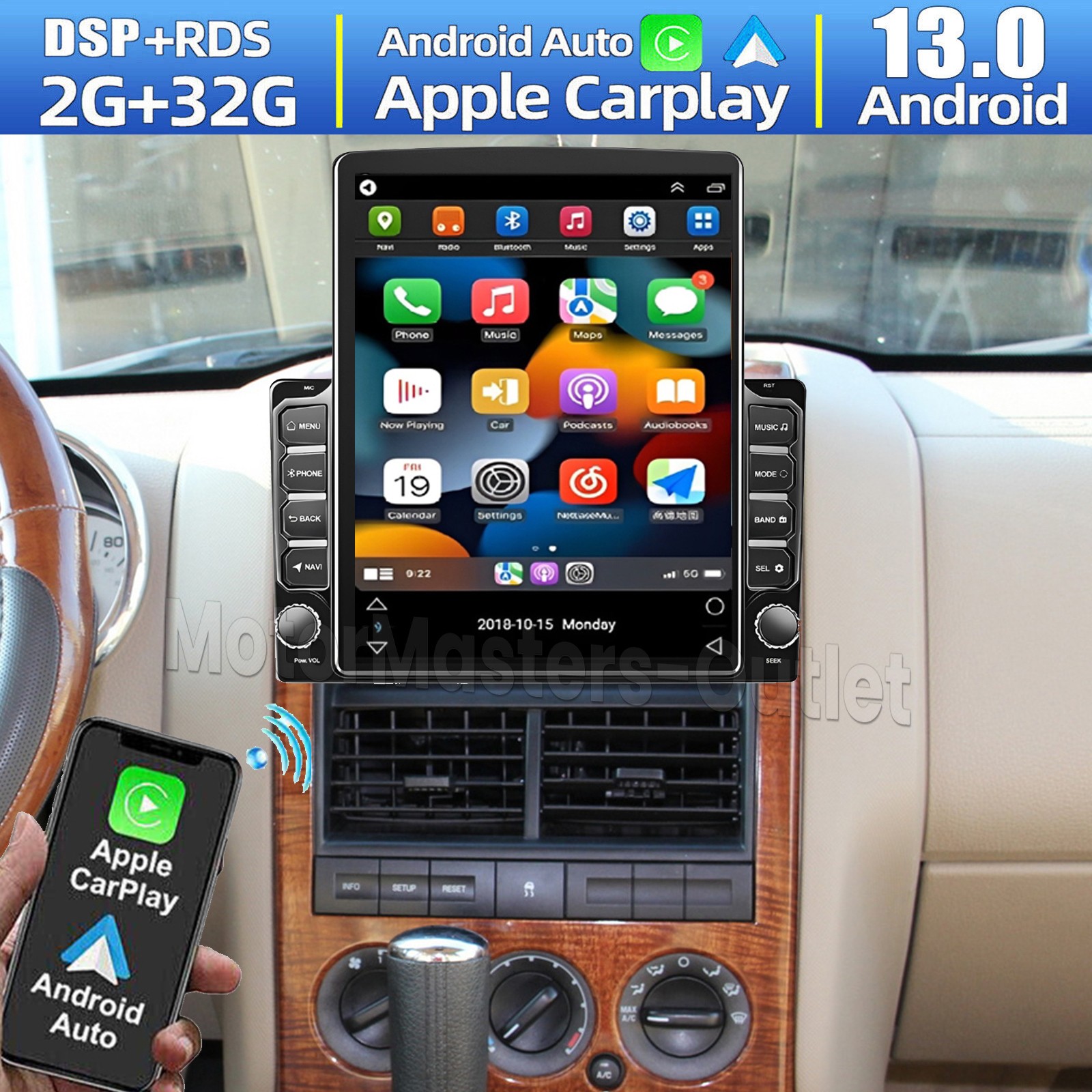 9.7'' Android 13 Carplay For Ford Explorer 2006-2010 Car Stereo Radio GPS Player