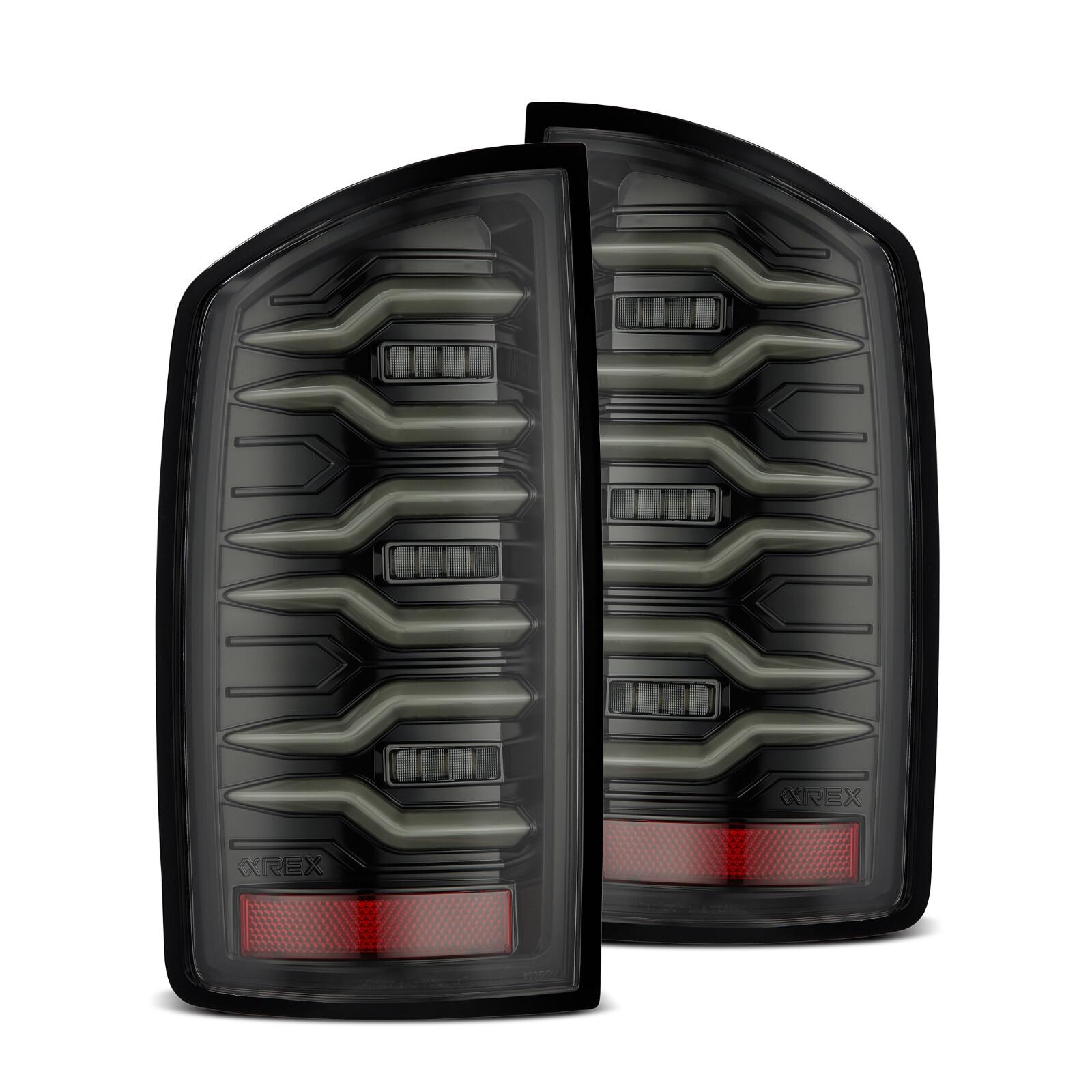 For 07-08 Dodge Ram Alpharex Luxx Alpha Black Sequential LED Tail Lights Lamps For 07-08 Dodge Ram Alpharex Luxx Alpha Black Sequential LED Tail Lights Lamps