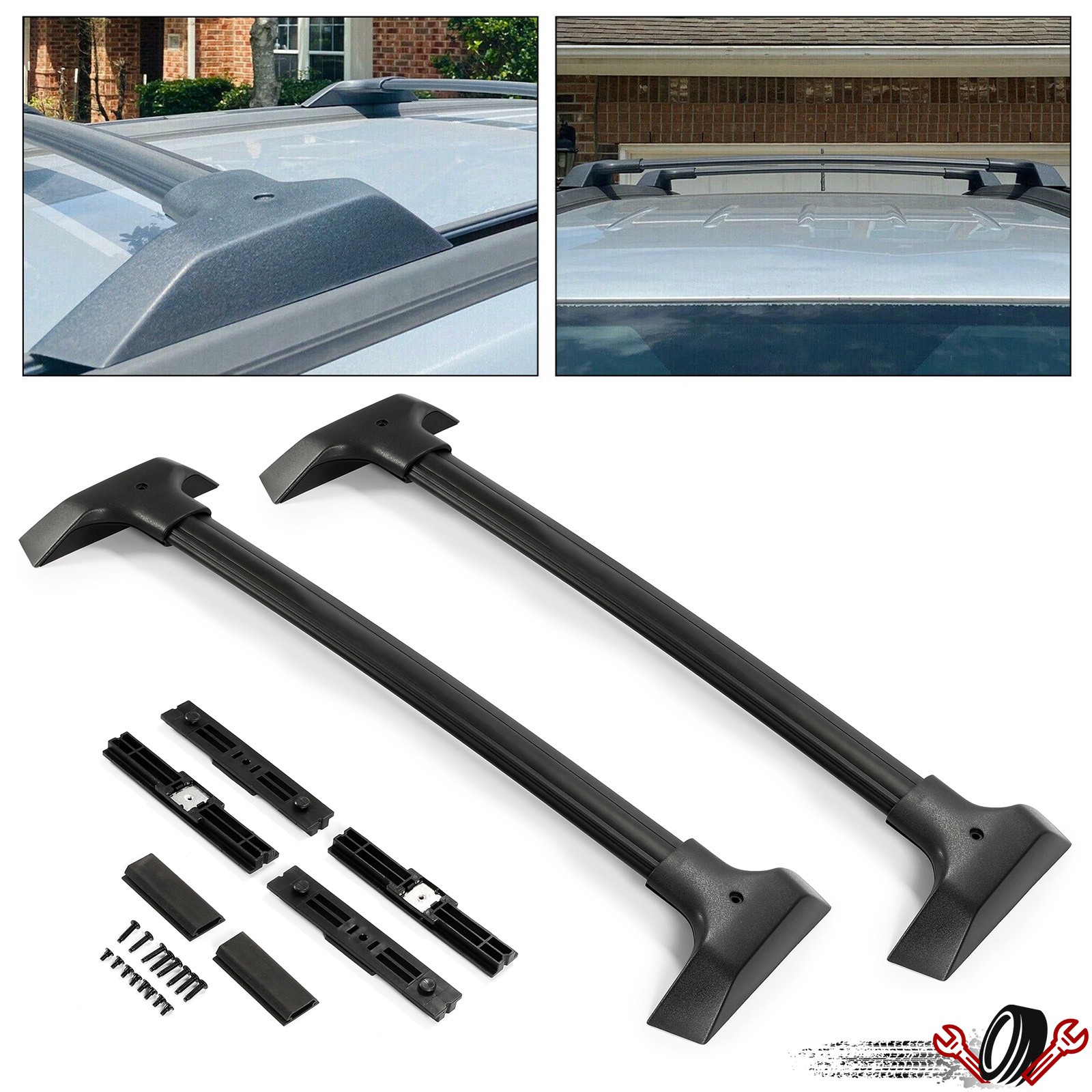 FOR 09-17 CHEVY TRAVERSE FACTORY STYLE ROOF RACK RAIL CROSS BAR CARGO CARRIER