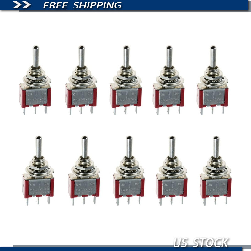 SPDT 3-Pin Mini Toggle Switch On/Off/On Momentary Pack 10 Dashboard