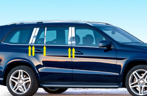 2013-2019 Mercedes GL/GLS GL350 GL450 GL550 10Pc Chrome Pillar Post X166 Trim