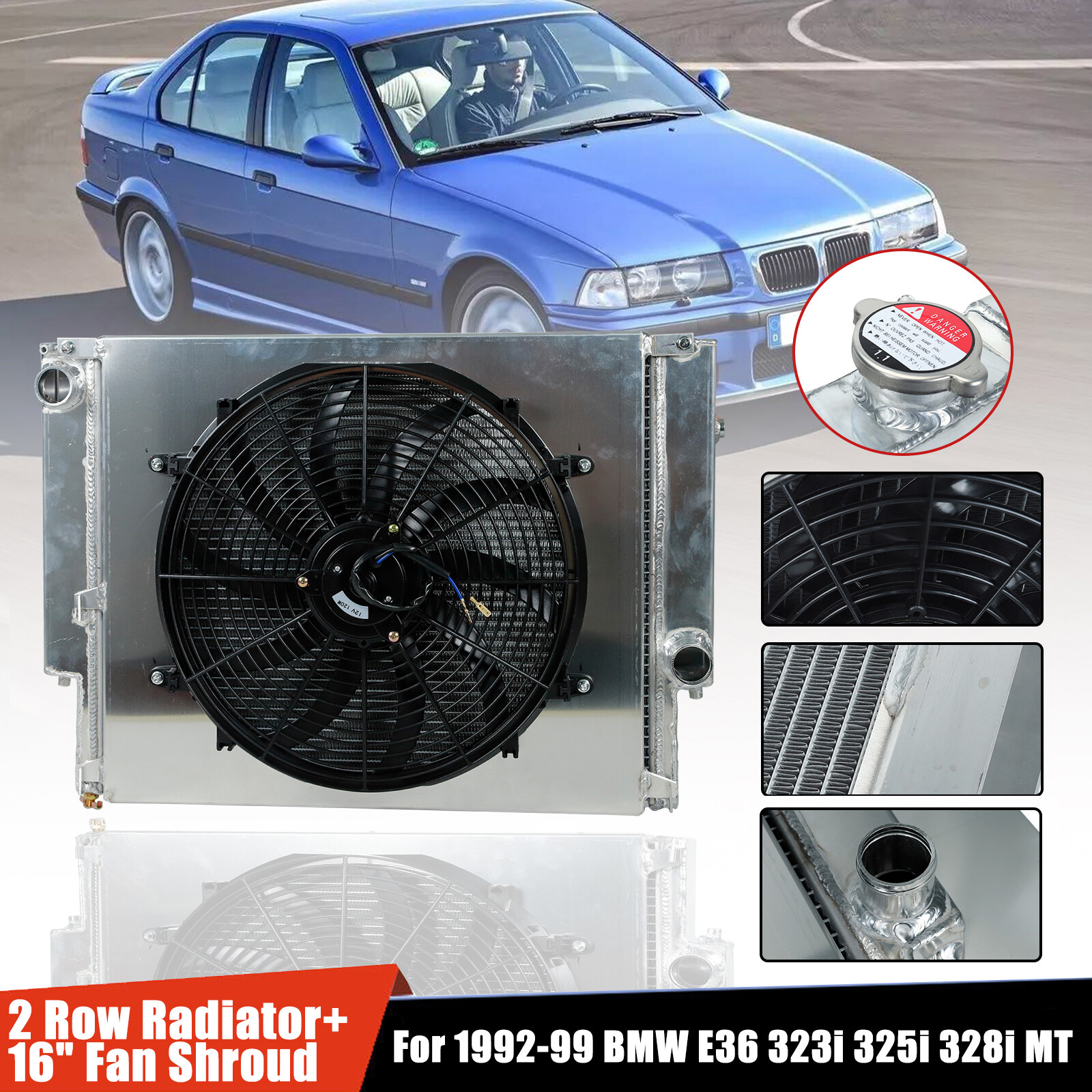 2 Row Aluminum Radiator+16\ 2 Row Aluminum Radiator+16\