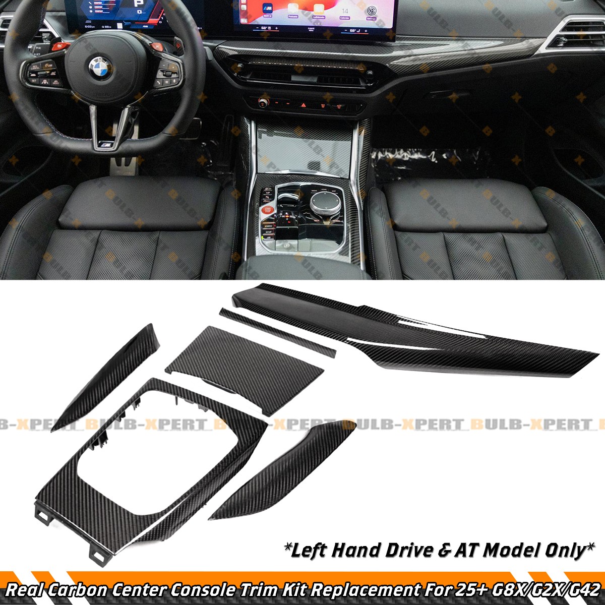 For 2025-26 BMW G8X G2X G42 6pc Carbon Fiber Dashboard Interior Console Trim Kit