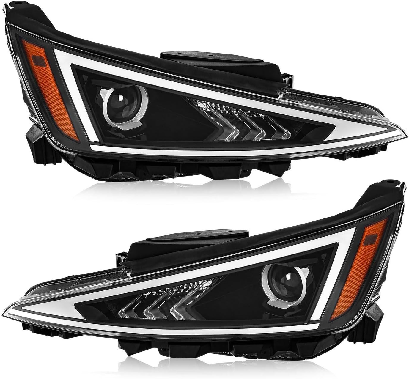 For 2019 2020 Hyundai Elantra Halogen Headlights Left & Right Side W/Bulbs Pair