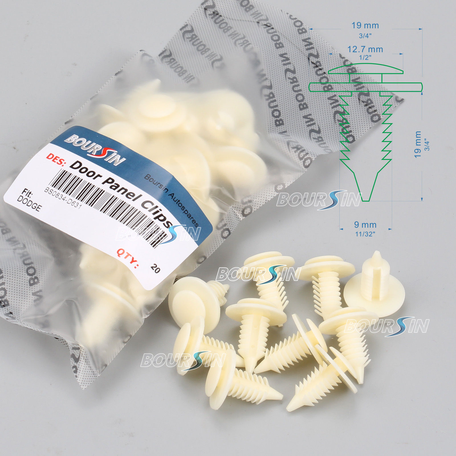 50 Pcs, Nylon Door Panel Clips Fasteners Fits Dodge Ram 1500 2500 3500 Pickup 50 Pcs, Nylon Door Panel Clips Fasteners Fits Dodge Ram 1500 2500 3500 Pickup