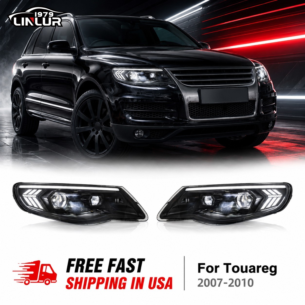 Plug & Play LED Headlights For 2008-2010 VW Touareg Halogen lights Upgrade