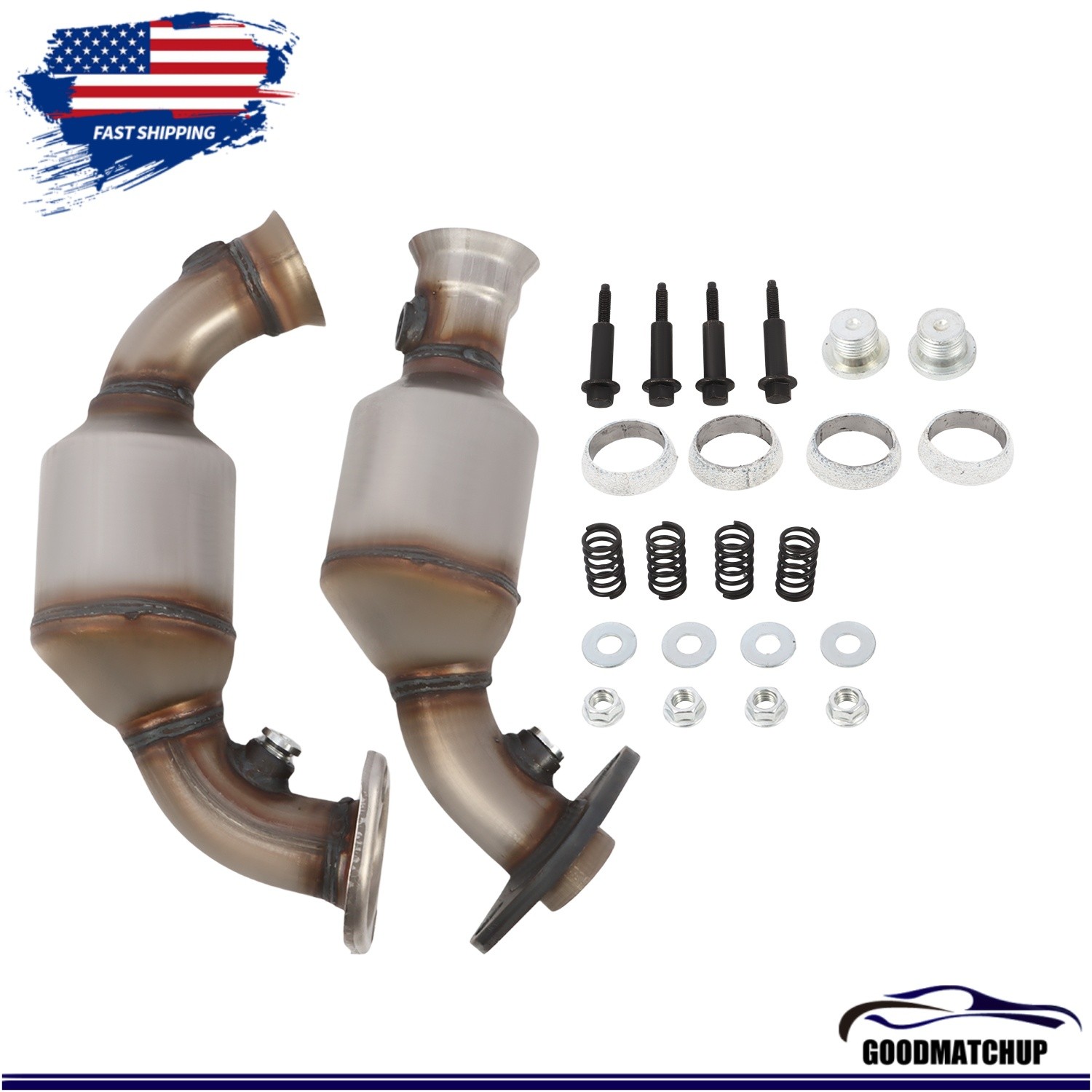 For 2002 2003 Jeep Liberty 3.7L V6 Catalytic Converters Front Left & Right Sides