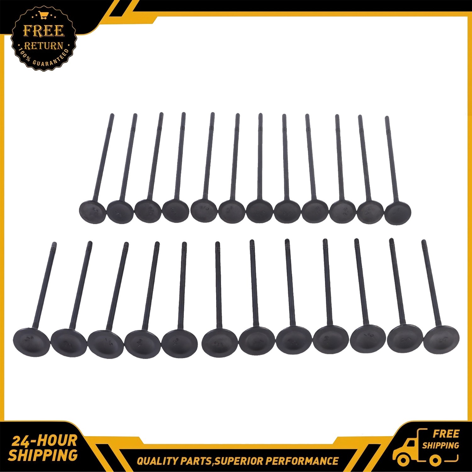 24X Engine Intake &Exhaust Valves For Volvo XC90 XC60 V70 S80 3.2 B6324S5 B6324S