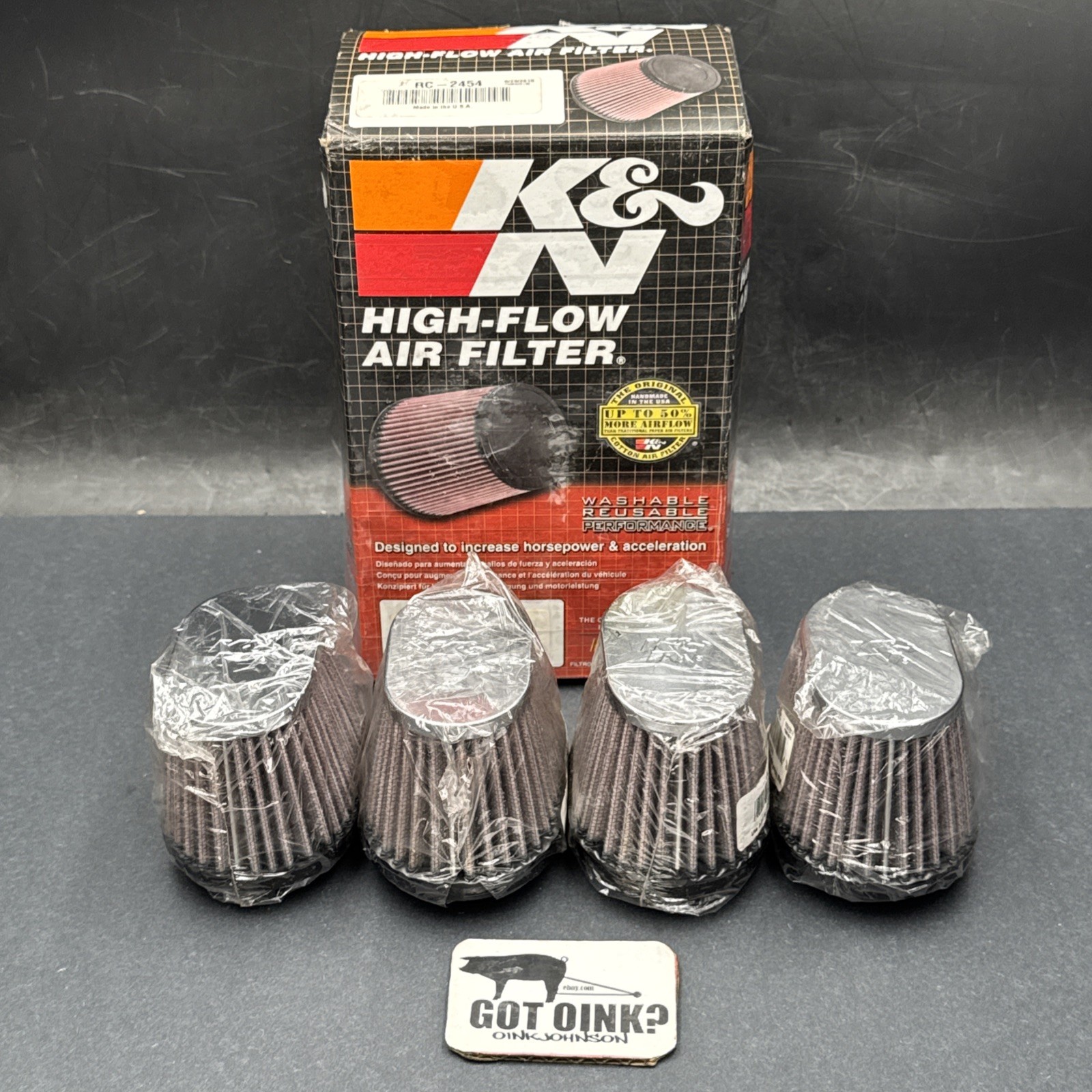 Kawasaki 1981-83 KZ1000 A/J KZ K&N Filters RC-2454 Universal Clamp-On Air Filter