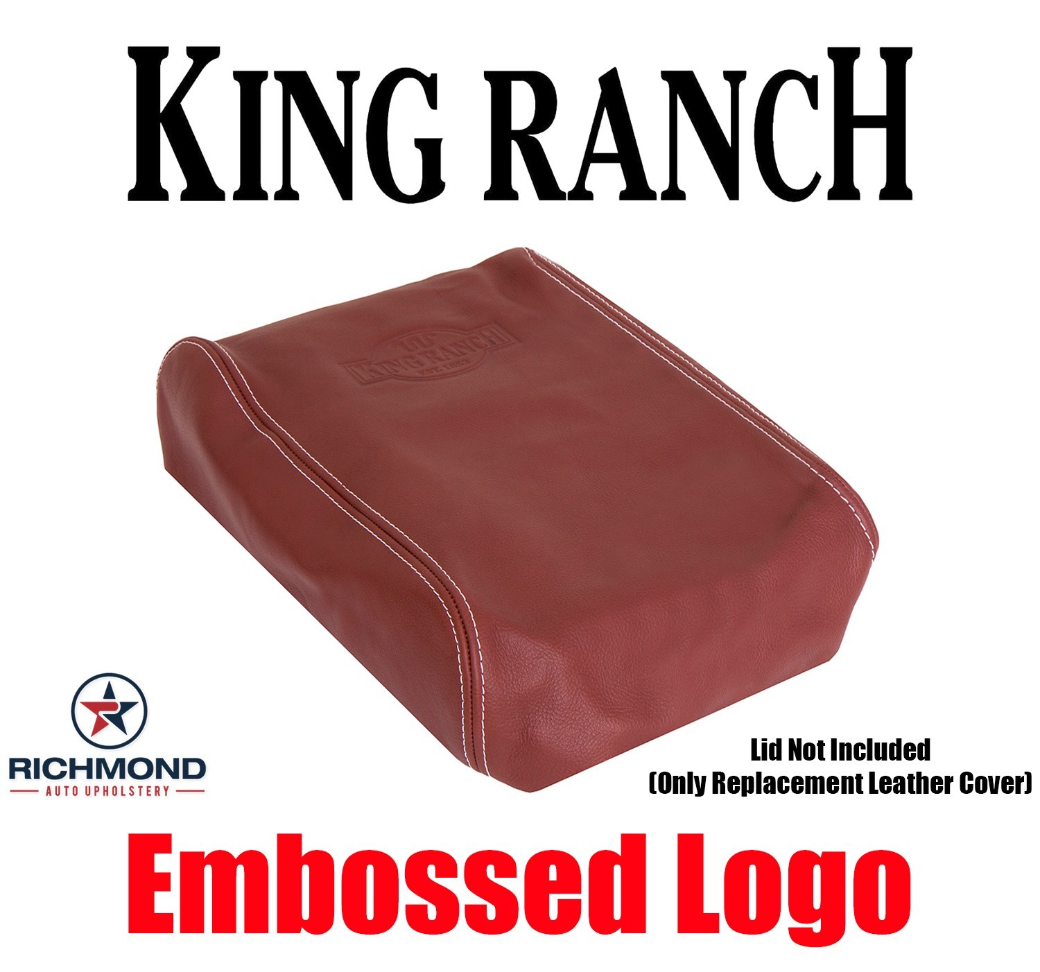 2008-2010 F350 King Ranch - Leather Center Console Lid Cover Armrest Compartment