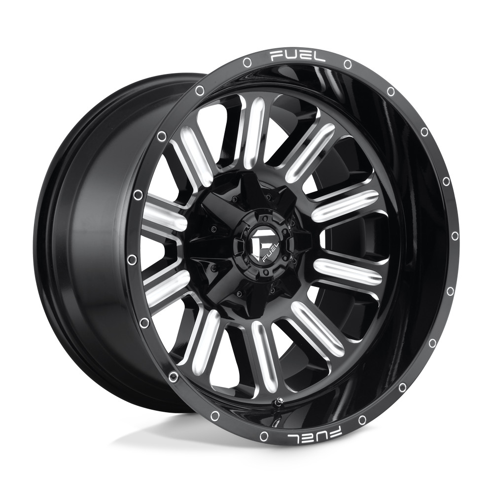 15x8 Fuel D620 HARDLINE GLOSS BLACK MILLED Wheel 5x5.5 (-18mm)