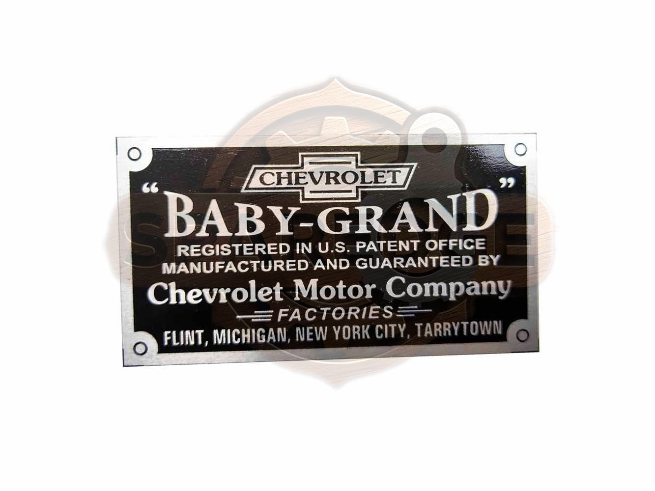 Vintage Early Chevrolet BABYGRAND Data Plate 1915–1916