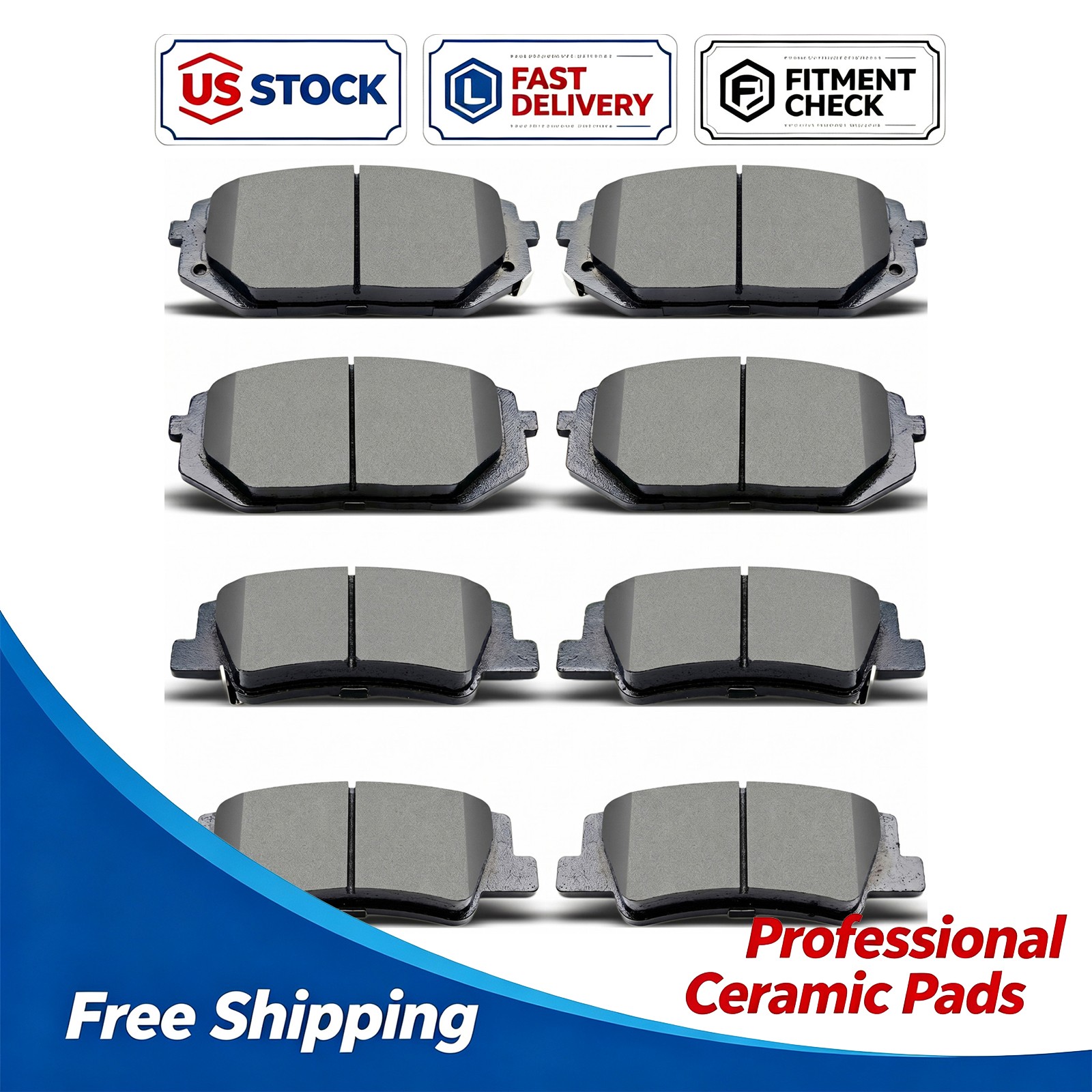 Front and rear Ceramic Brake Pad Set for 2022-2024 Hyundai Tucson Kia Sportage