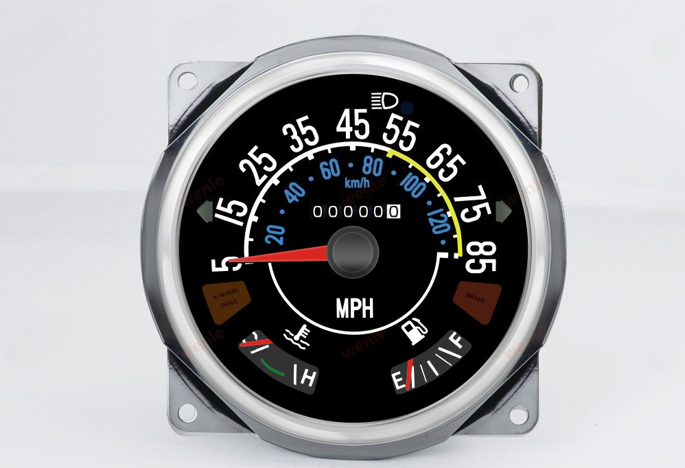 Speedometer Gauge Cluster For Jeep CJ5 CJ6 1955-1979 Assembly 0-90 MPH 17206.05