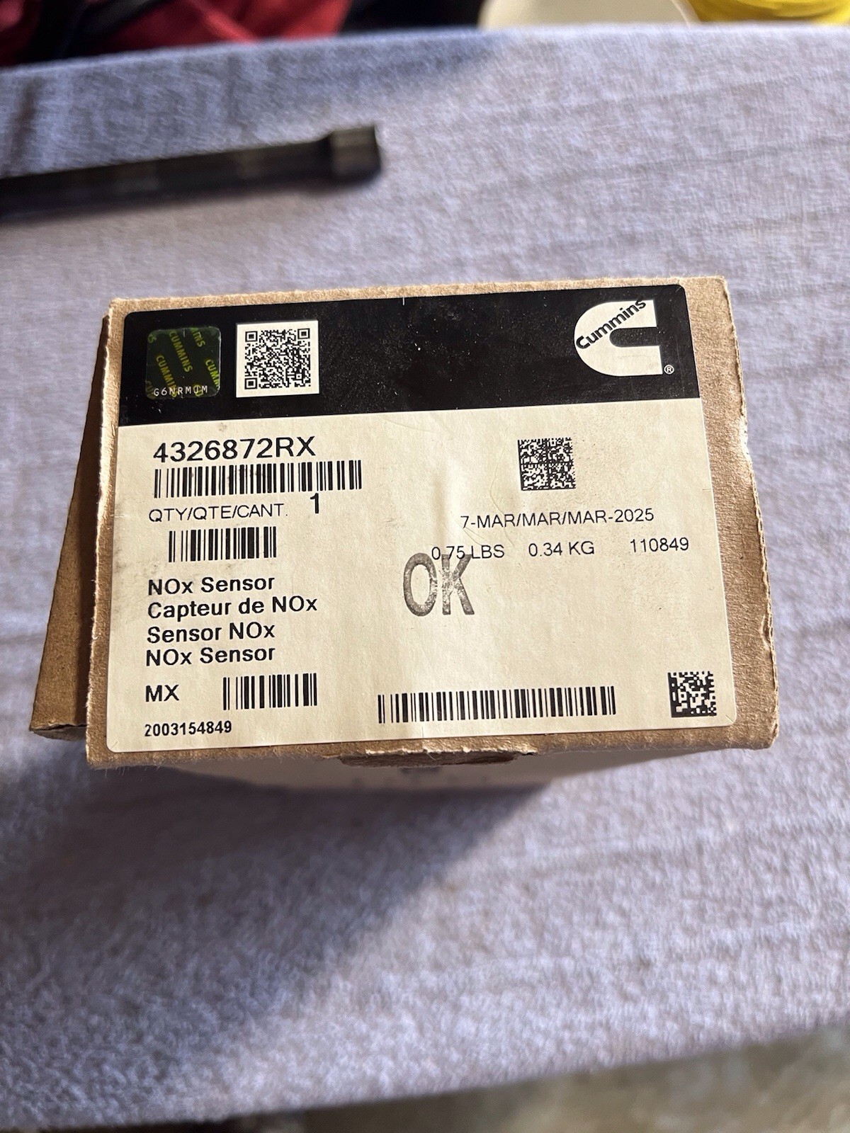Genuine Cummins 4326872RX NOx Sensor for ISX/QSX Cummins engines 4326872 NEW Genuine Cummins 4326872RX NOx Sensor for ISX/QSX Cummins engines 4326872 NEW