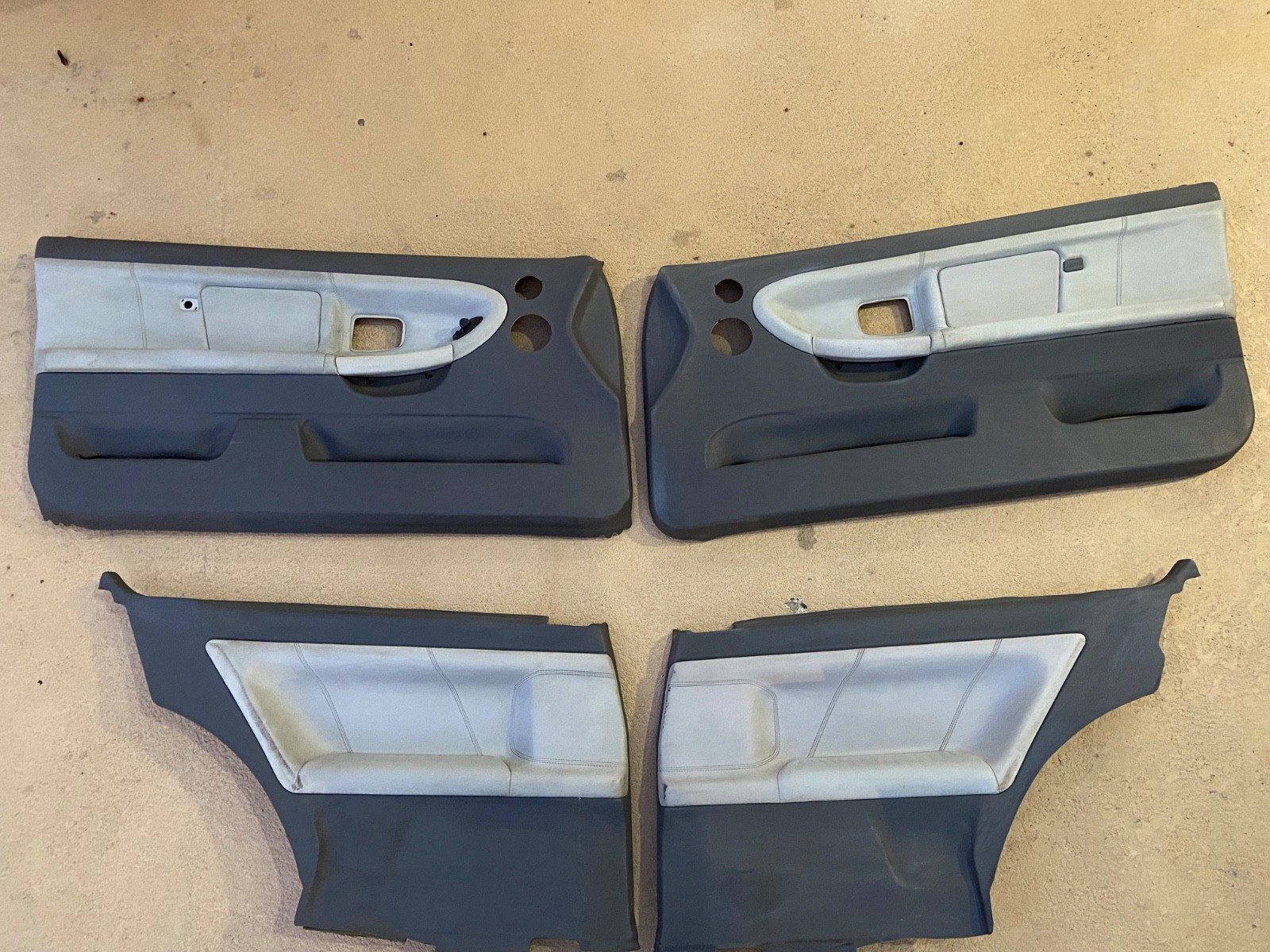 1995-1999 BMW E36 Coupe Dove Grey Door Panels (4) Pieces M3 OEM item #990 62521