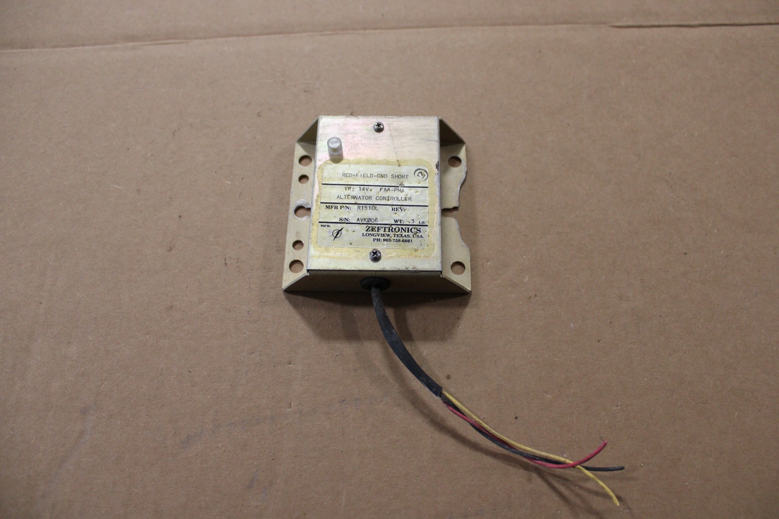 Zeftronics R1510L 14V Alternator Controller Voltage Regulator Piper Beech