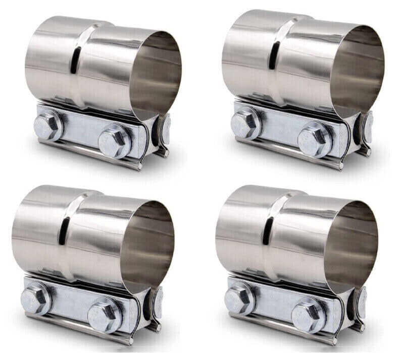 4PCS 2.5 inch lap Joint Exhaust Band Clamp Muffler Coupler Stainless Steel T304