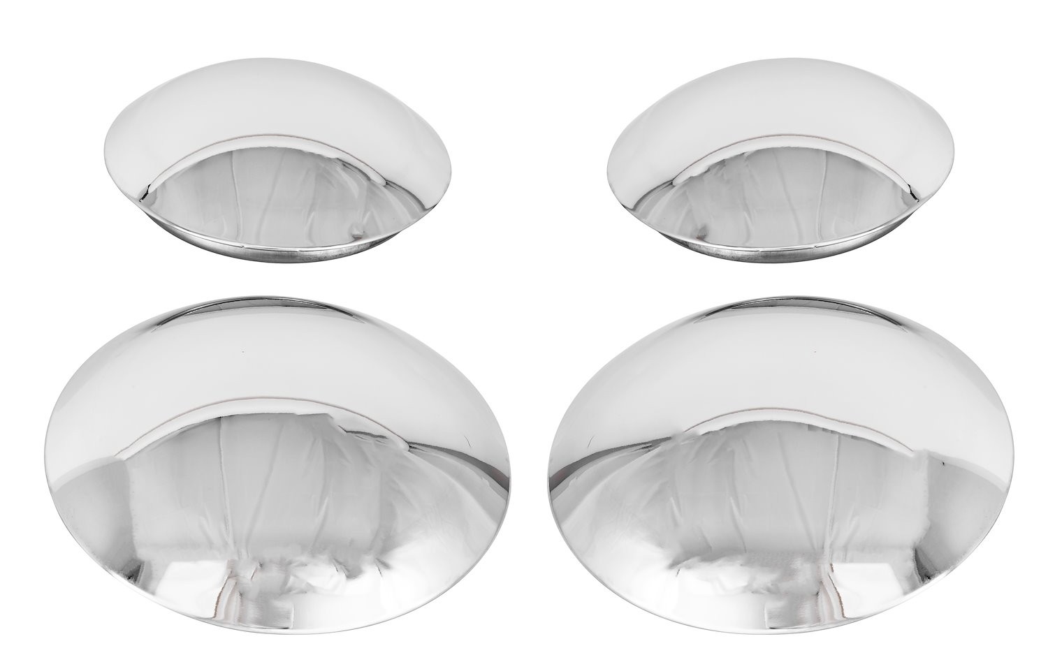 JEGS Baby Moon Center Caps [Stainless Steel, Polished]