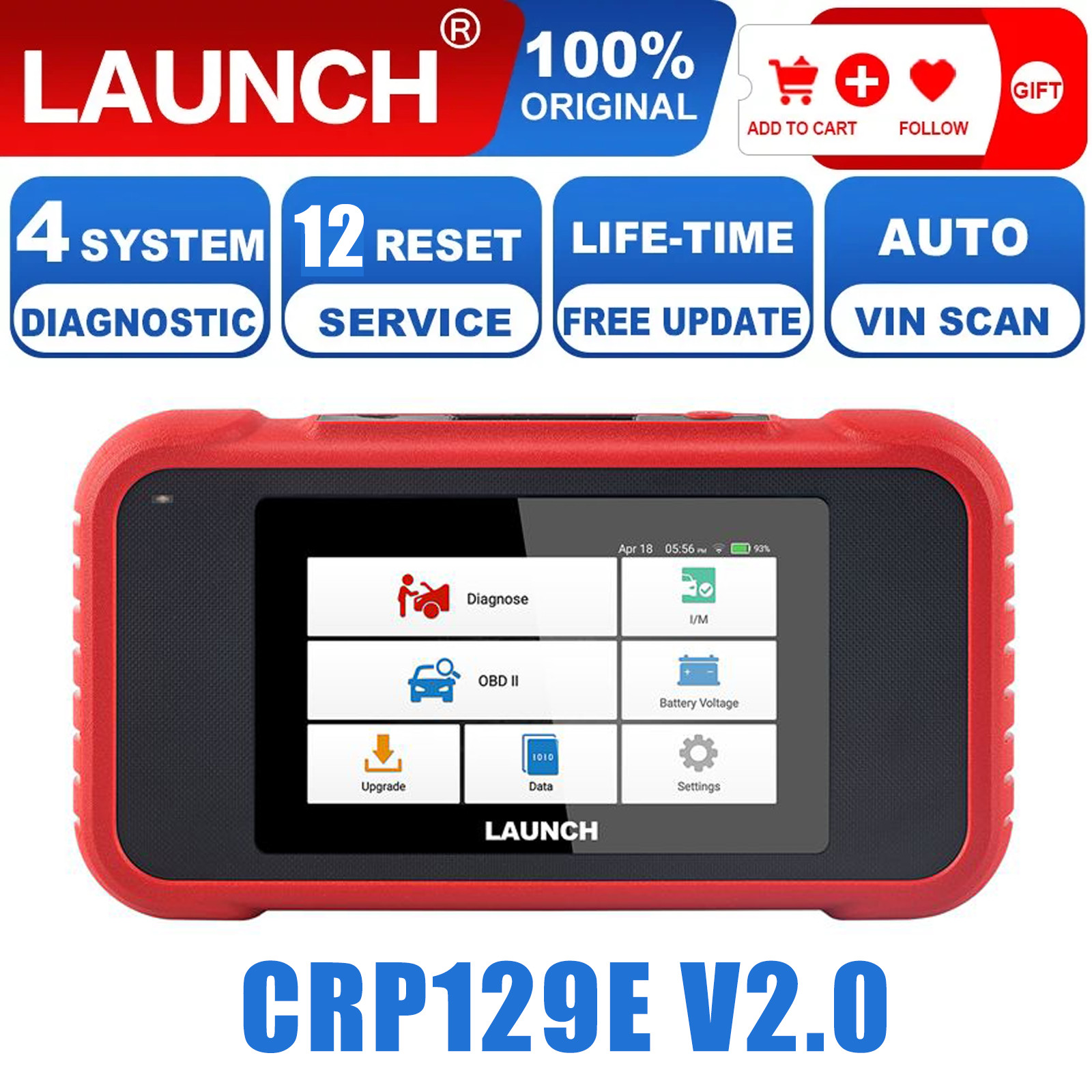 2026 Launch CRP129E V2.0 OBD2 Scanner Engine SRS ABS SAS TPMS Diagnostic Tool 2026 Launch CRP129E V2.0 OBD2 Scanner Engine SRS ABS SAS TPMS Diagnostic Tool