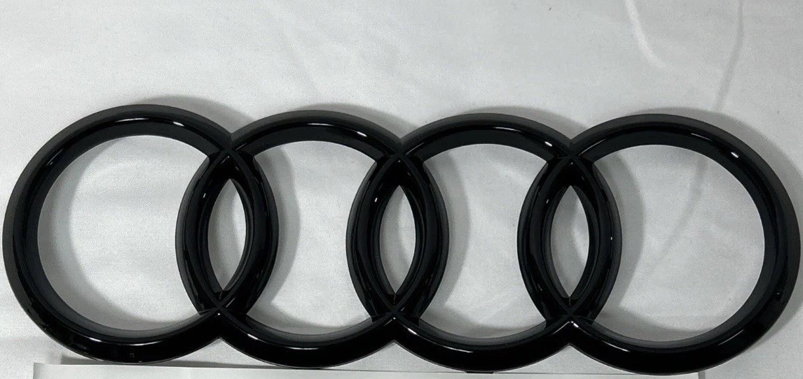 AUDI 4Ring Front 273mmEmblems Gloss Black For A3,A4,A5,A6,A7,S3,S5,SQ5,S6,S7