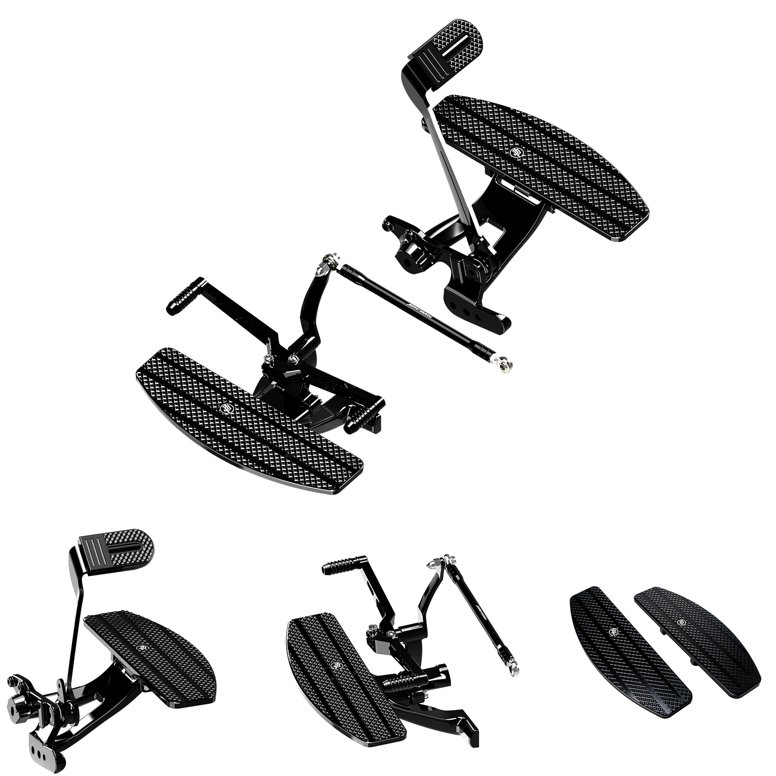 Black Forward Control FootBoard Foot Pedals for Harley 2026 Low Rider ST FXBB