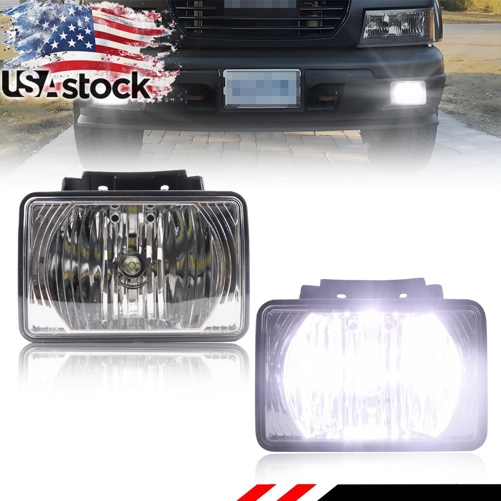 2X Clear Lens Bumper Driving LED Fog Lights For 04-12 Chevy Colorado/GMC Canyon