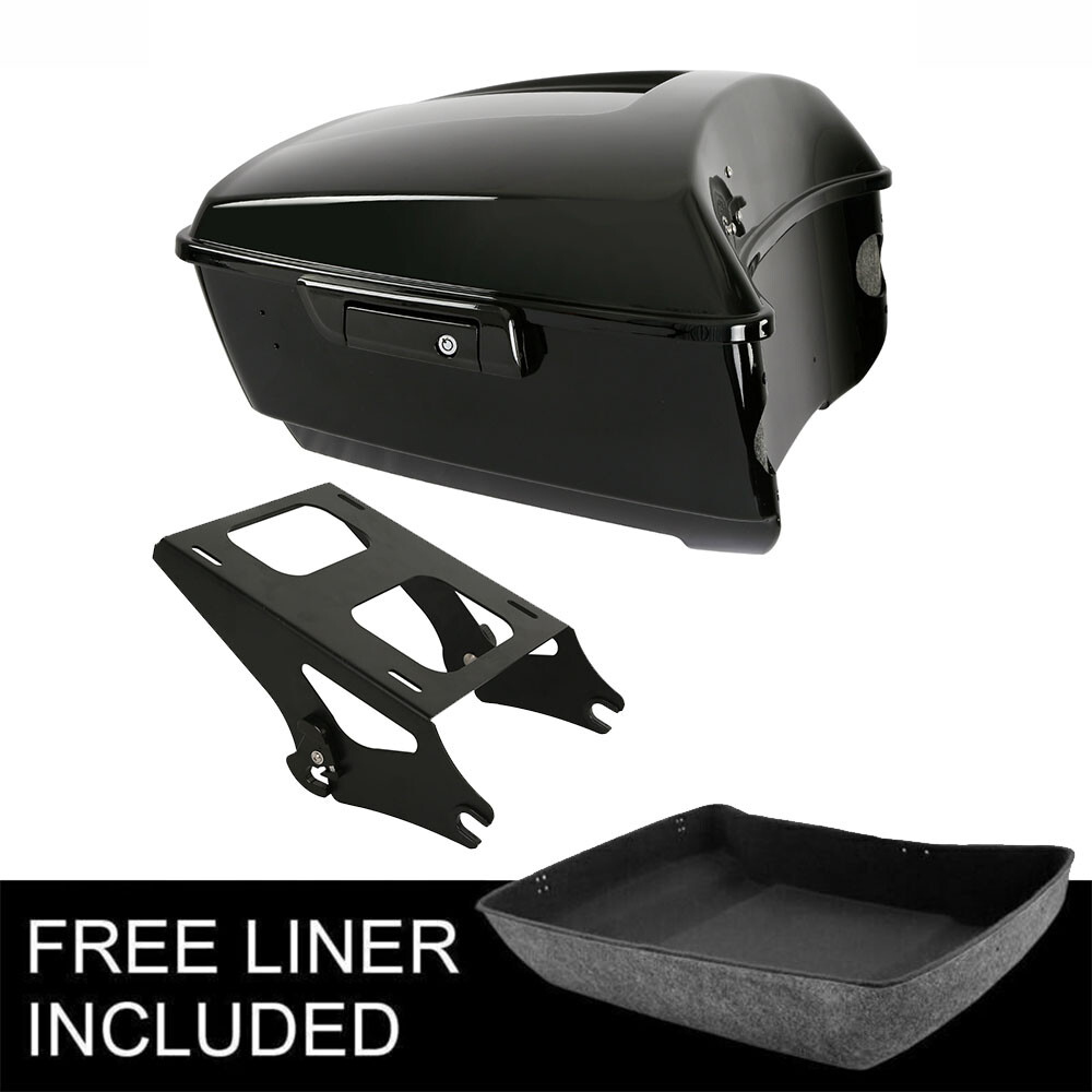 Black 13.7'' King Trunk 2Up Mount Rack Fit For Harley Electra Road Glide 2014-26