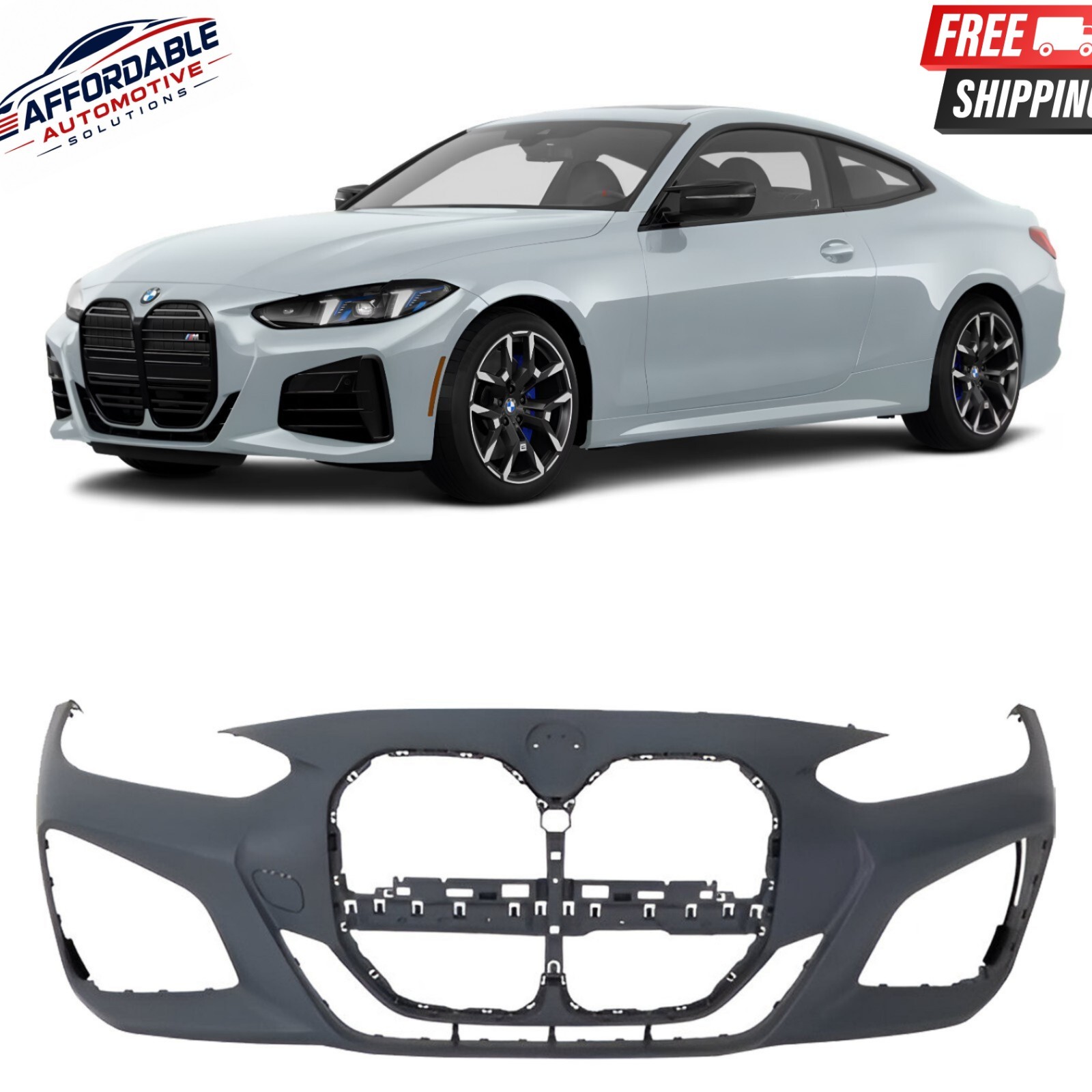 Front Bumper Cover Primed Plastic For 2021-2024 BMW 430i xDrive M440i