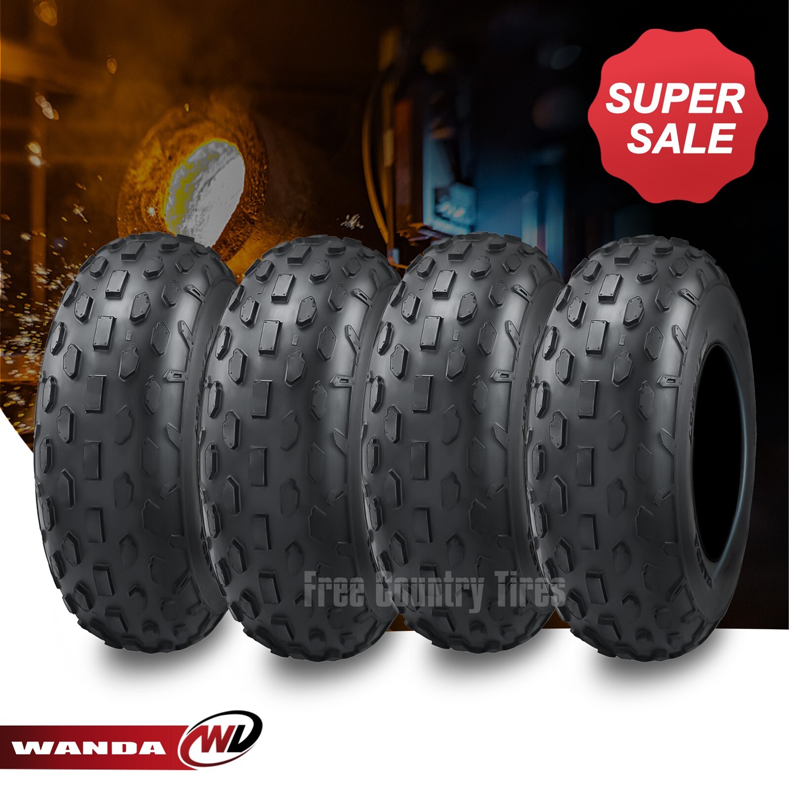 Set 4 WANDA ATV Tires 19X7-8 19X7X8 4PR Set 4 WANDA ATV Tires 19X7-8 19X7X8 4PR