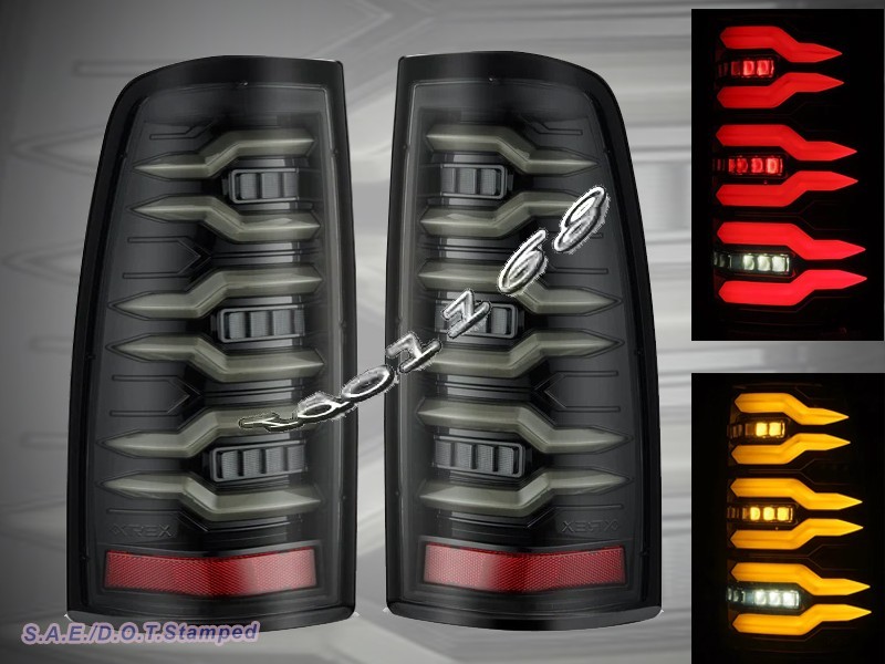 99-06 Chevy Silverado / 99-06 GMC Sierra Luxx Series LED Tail Lights Alpha black