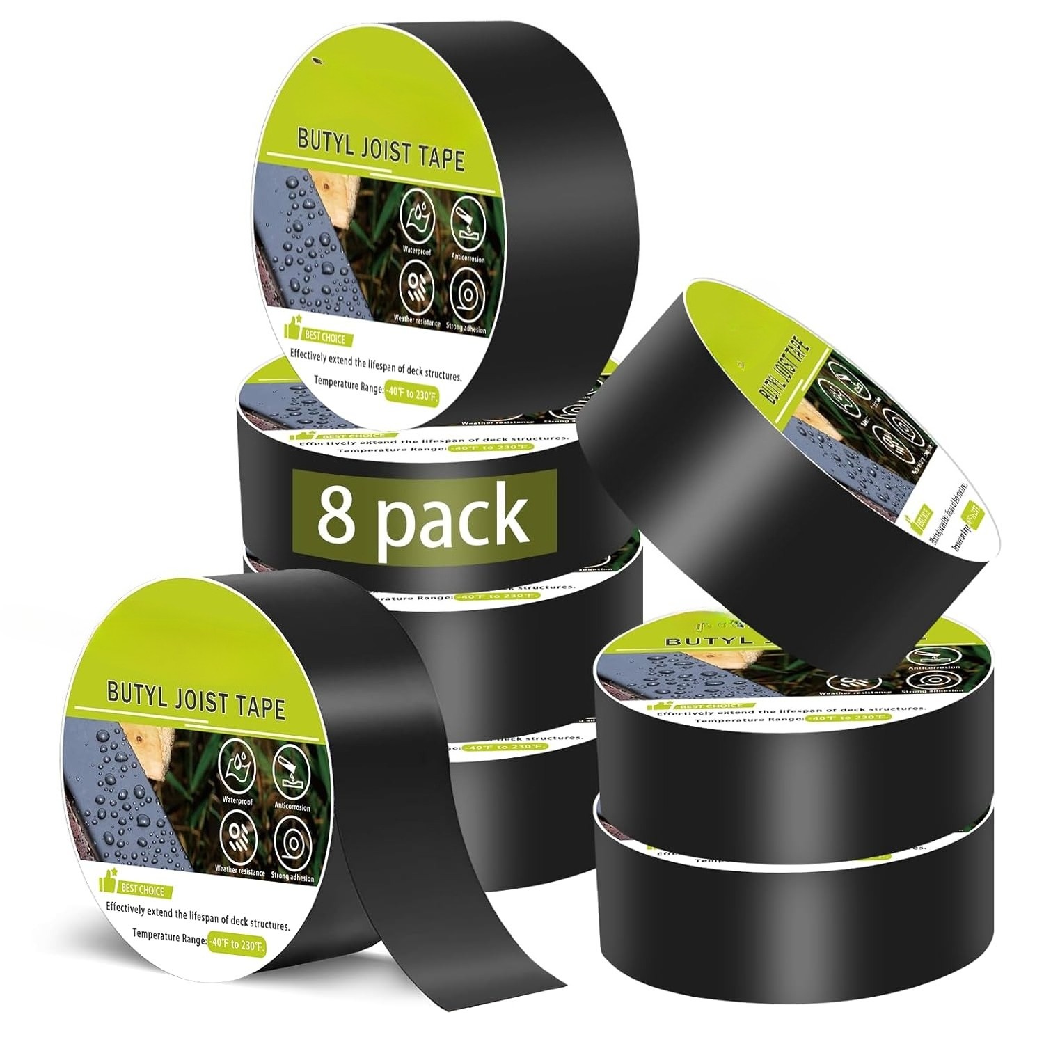 1 5/8-inch x 50-foot Deck Joist Tape (8-roll pack) 1 5/8-inch x 50-foot Deck Joist Tape (8-roll pack)