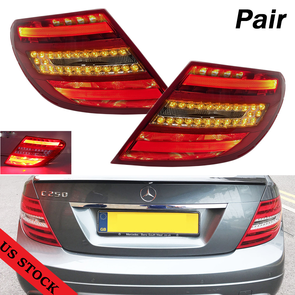 Pair Tail Light For Mercedes Benz W204 C250 C300 2011 2012 2013 2014 Left+Right