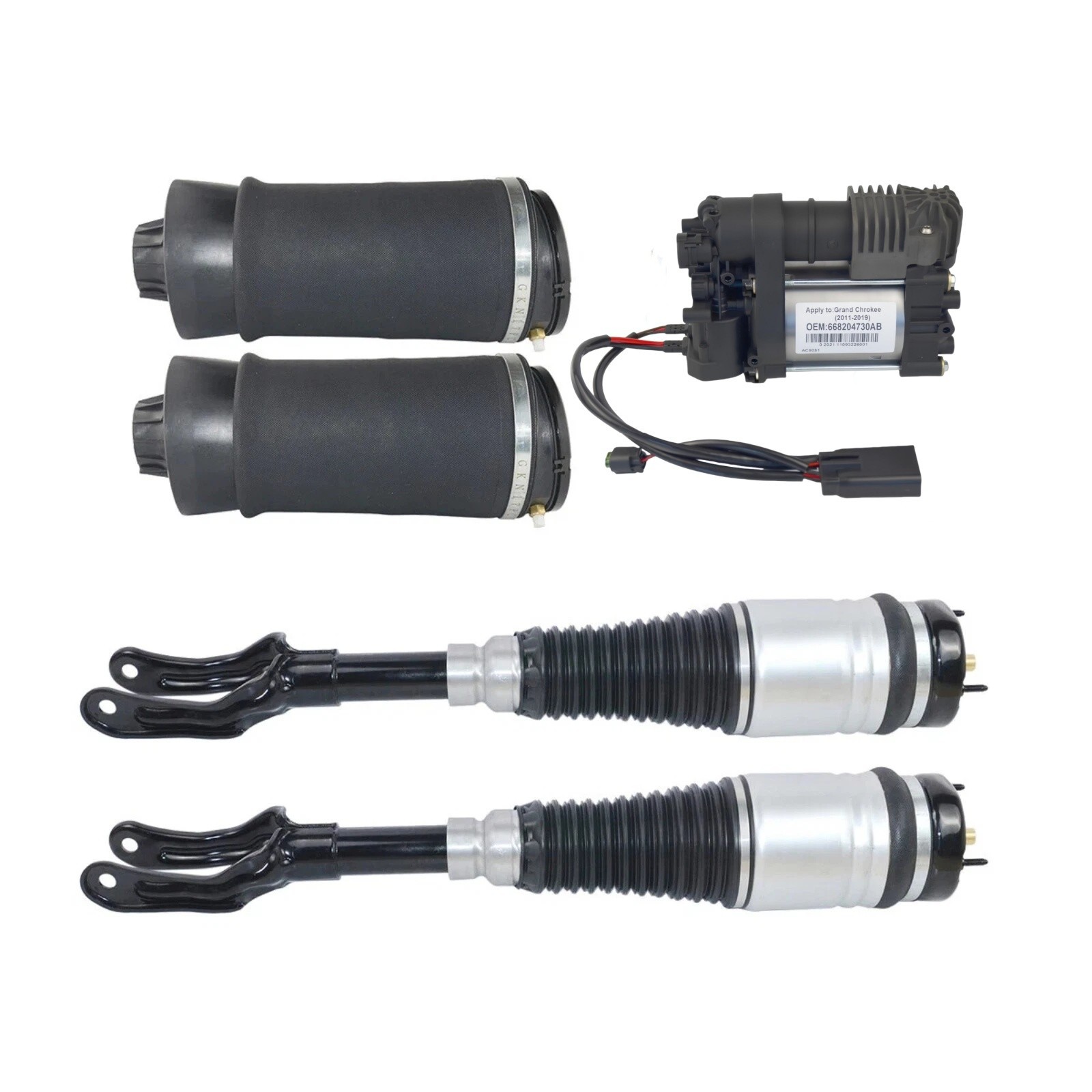 Full Suspension Air Struts +Springs+Compressor Kit for 11-16 Jeep Grand Cherokee