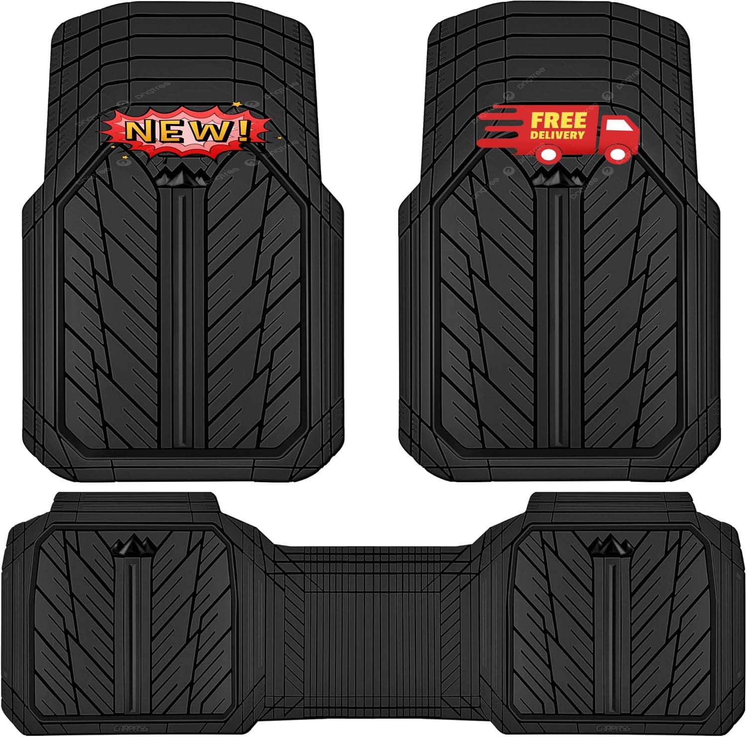 Alfombrillas de goma resistentes para coche, impermeables y profundas, aptas par