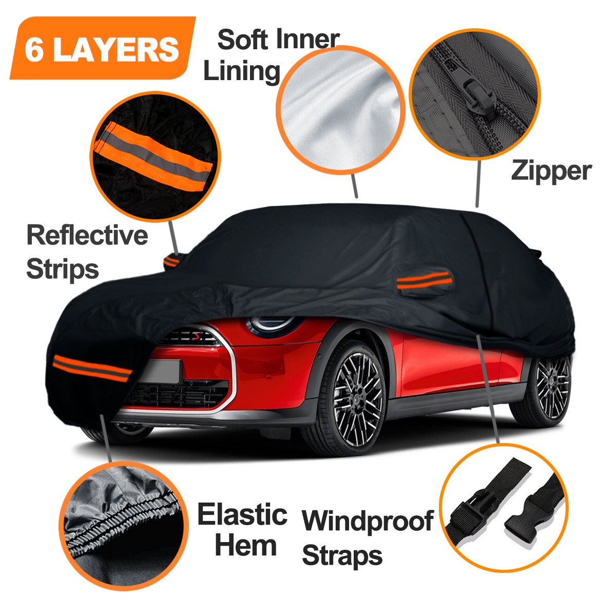 6 Layer CAR COVER & Zip Custom For 2002-2024 Mini Cooper 100% Waterproof Outdoor