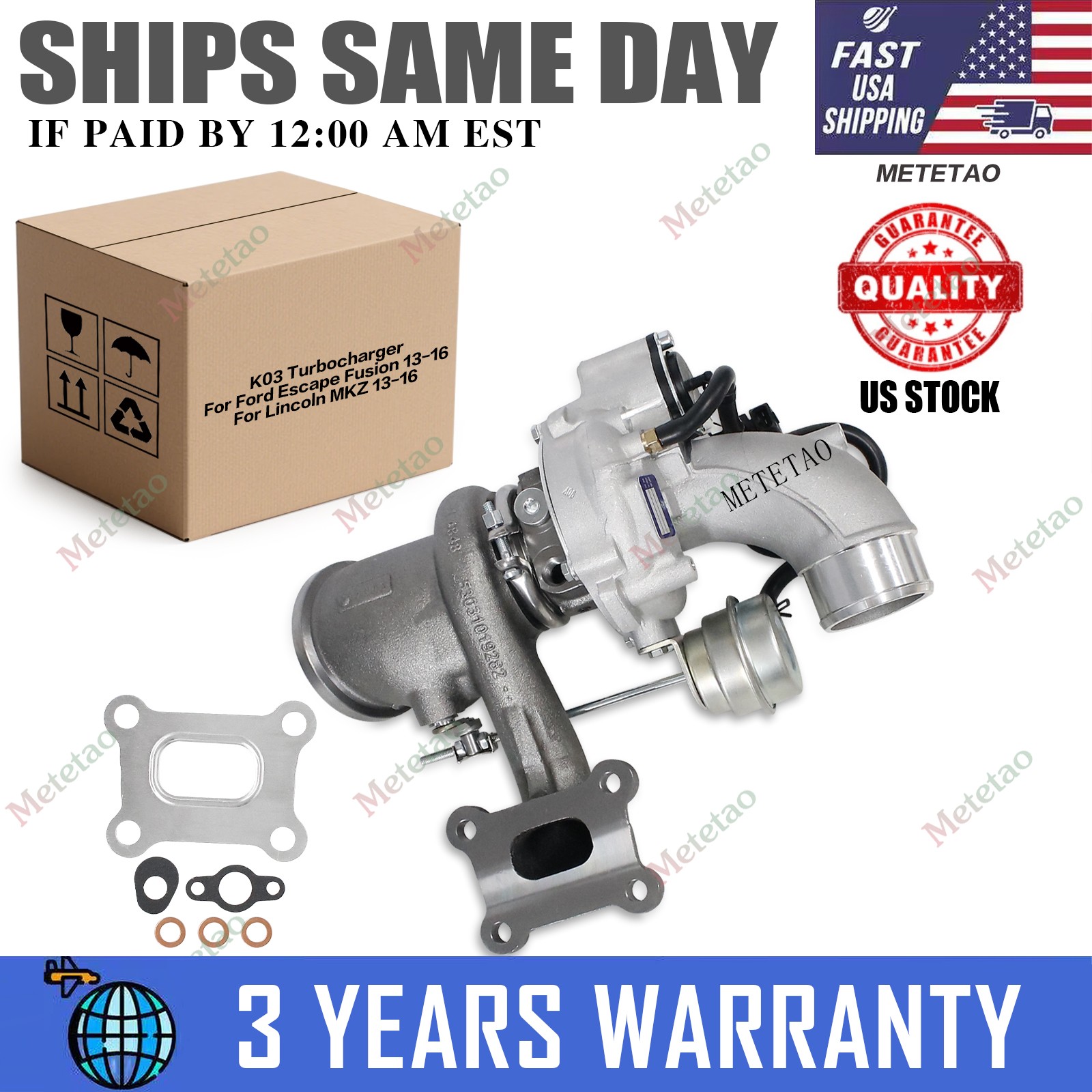 K03 Turbo Turbocharger For Ford Escape Fusion Lincoln MKZ 2.0L 13-16 CJ5Z6K682F