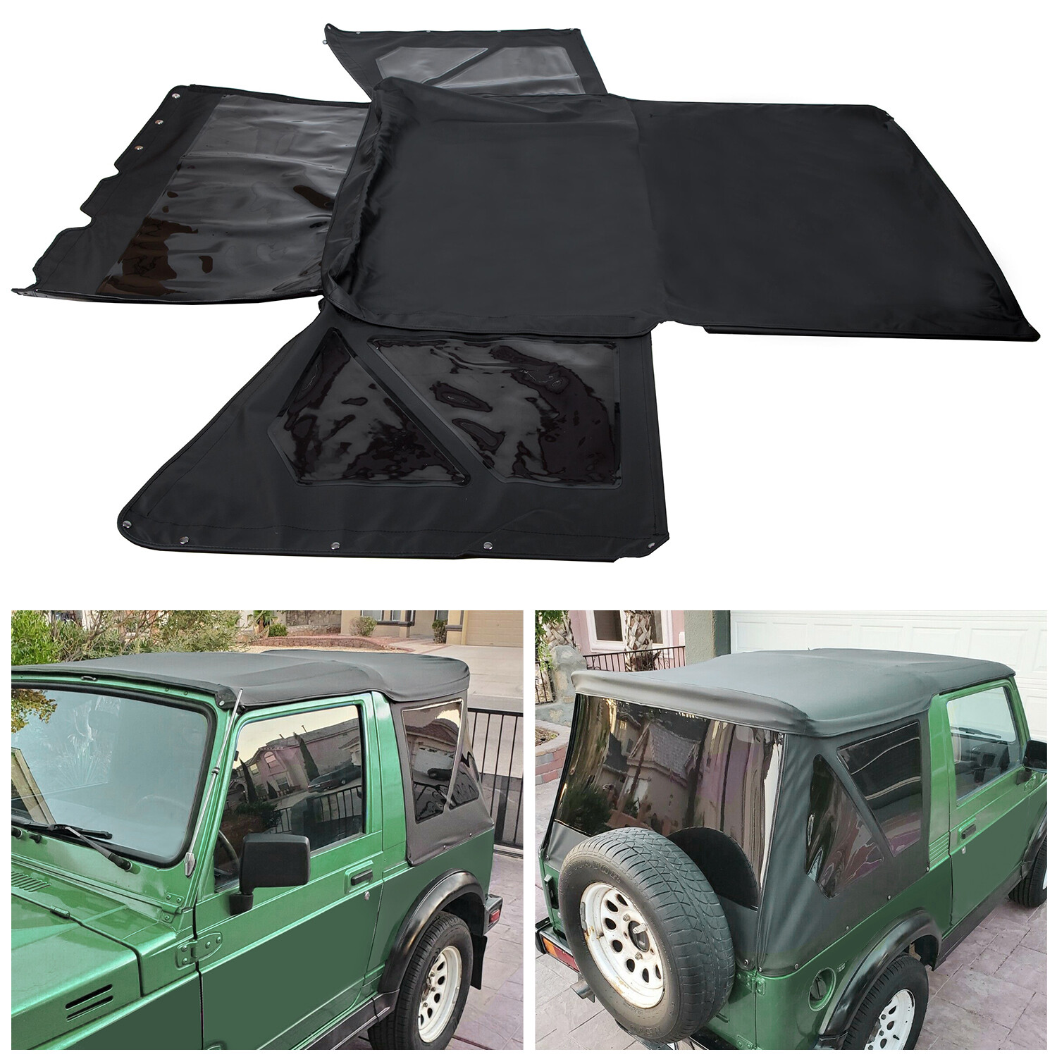 For 1986 - 1994 Suzuki Samurai Replacement Soft Top with Zip Out Tinted Windows For 1986 - 1994 Suzuki Samurai Replacement Soft Top with Zip Out Tinted Windows