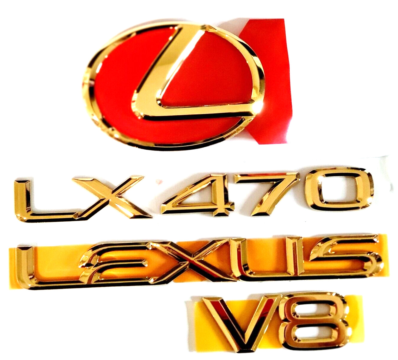 98-03 FITS NEW LEXUS LX470 REAR TRUNK EMBLEM 24K GOLD KIT 1998 1999 2000 2001 03