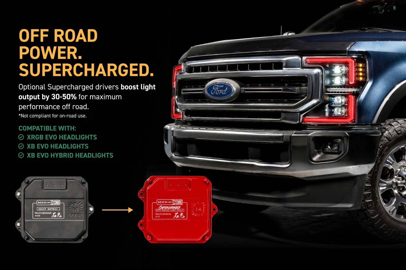 2020-22 FORD F250 F350 Super Duty Morimoto EVO XRGB LED HEADLIGHTS SUPERCHARGE