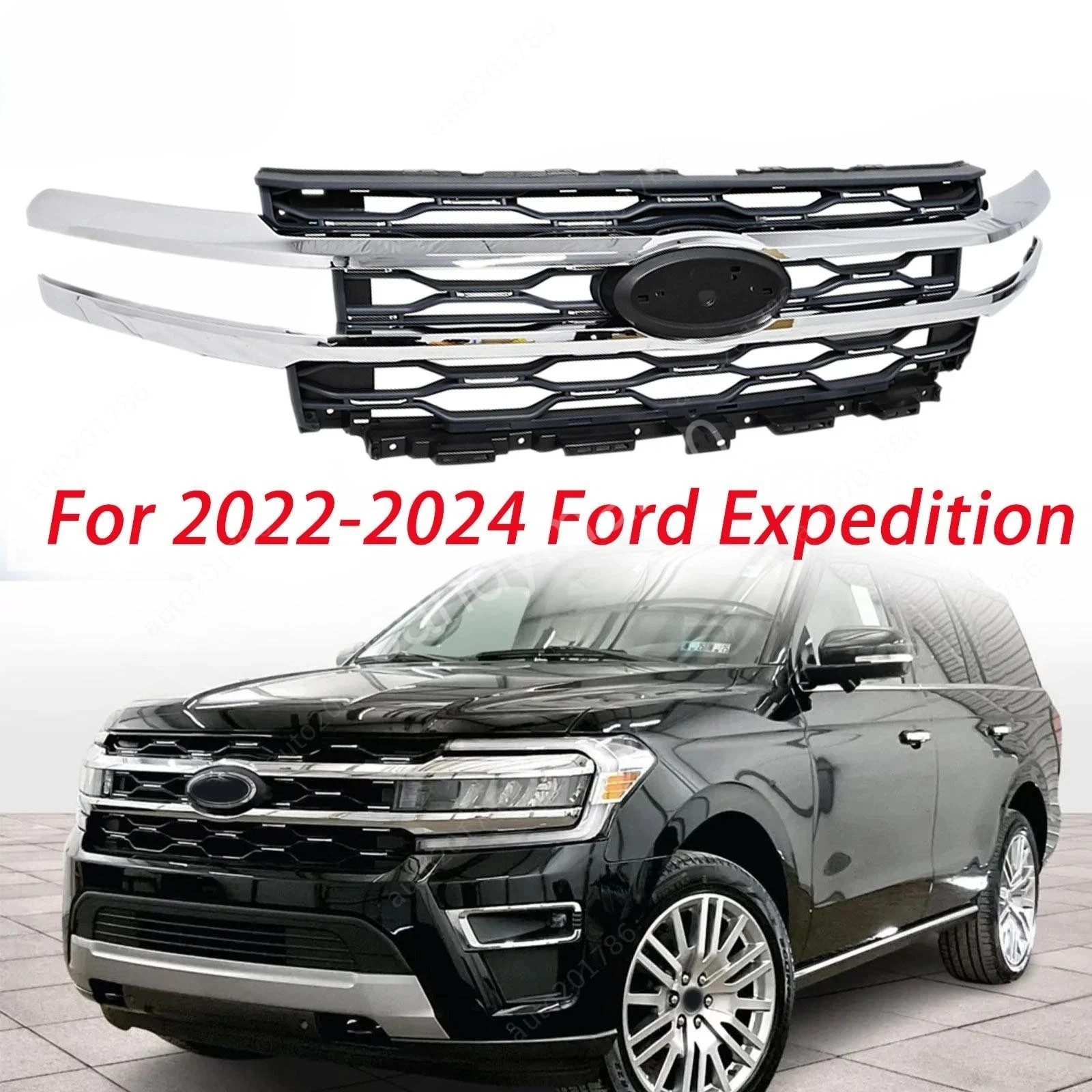New Front Bumper Grille Chrome Plated For 2022 2023 2024 Ford Expedition New